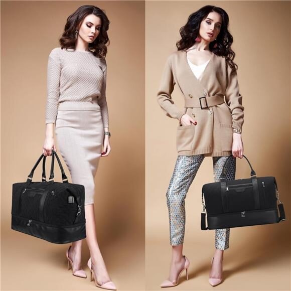 Weekender Bags For Women With Shoe Compartment Large Capacity Travel - Picture 6 of 6